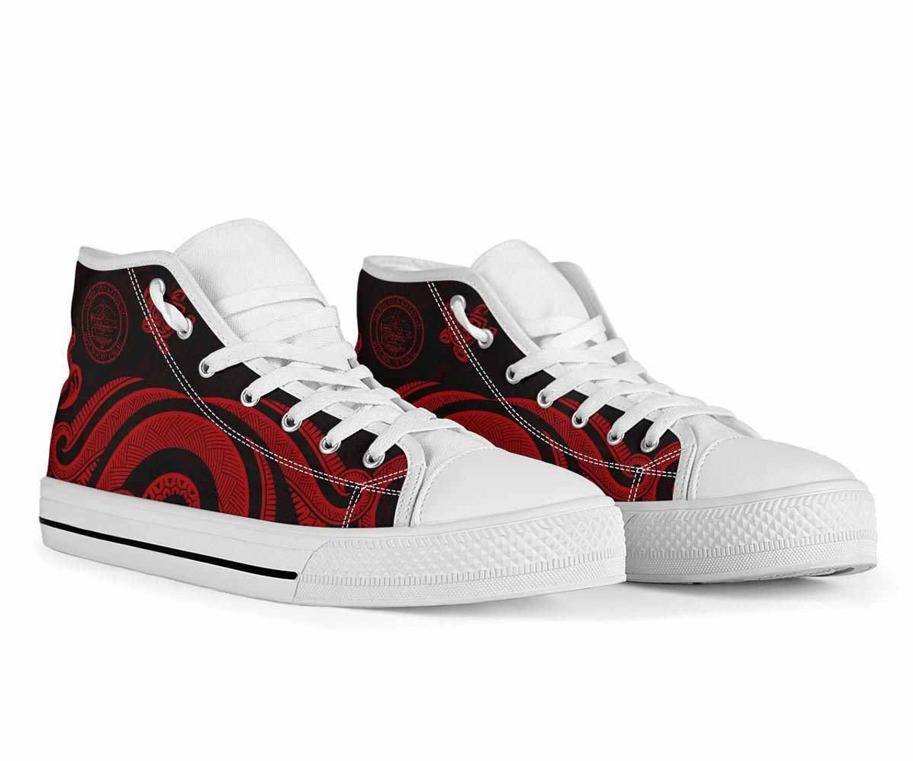 Palau High Top Canvas Shoes - Red Tentacle Turtle 7