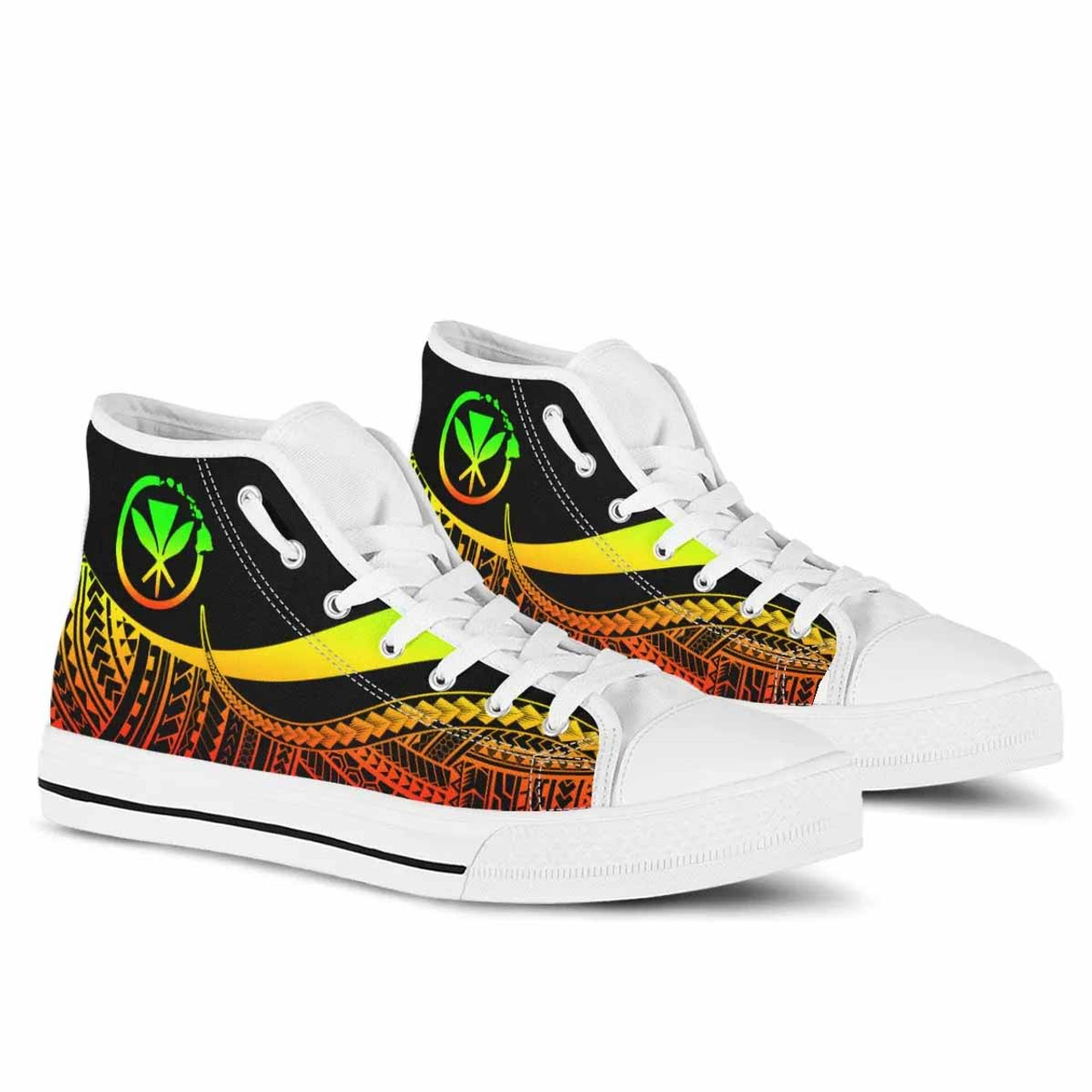 Hawaii Custom Personalised High Top Shoes Reggae - Polynesian Tentacle Tribal Pattern 6