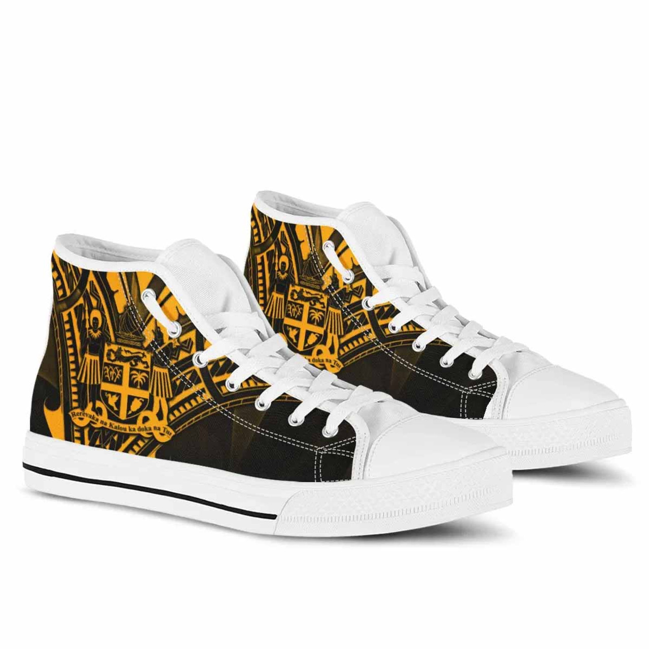 Fiji High Top Shoes - Cross Style Gold Color 8