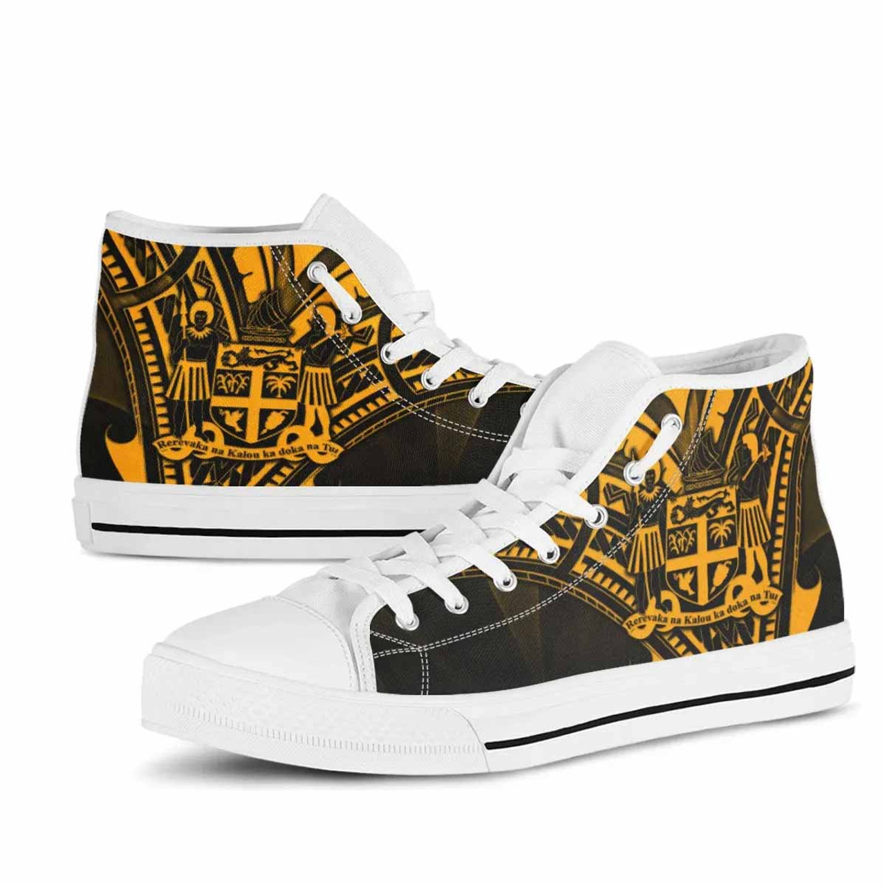 Fiji High Top Shoes - Cross Style Gold Color 10