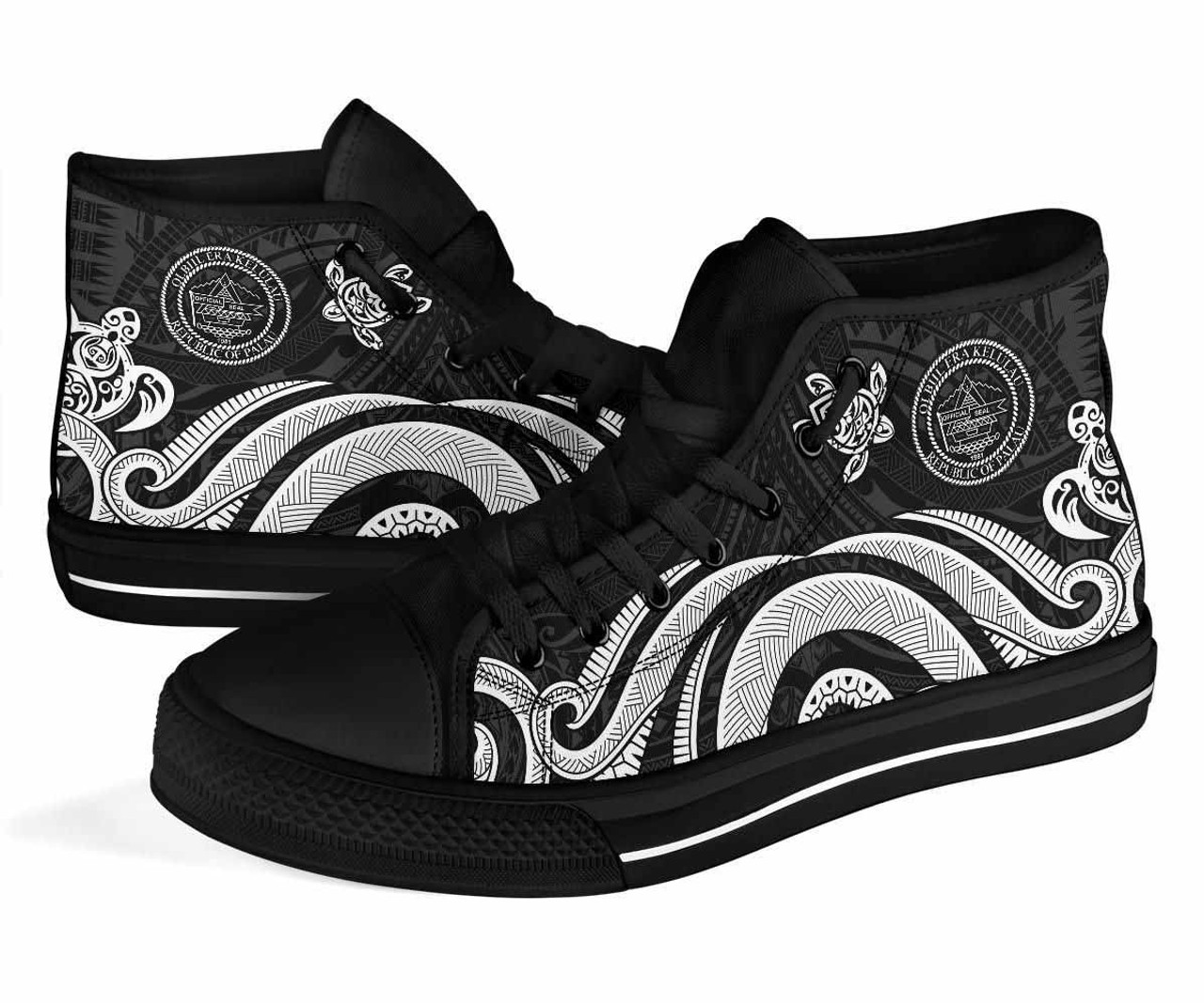 Palau High Top Canvas Shoes - White Tentacle Turtle 3