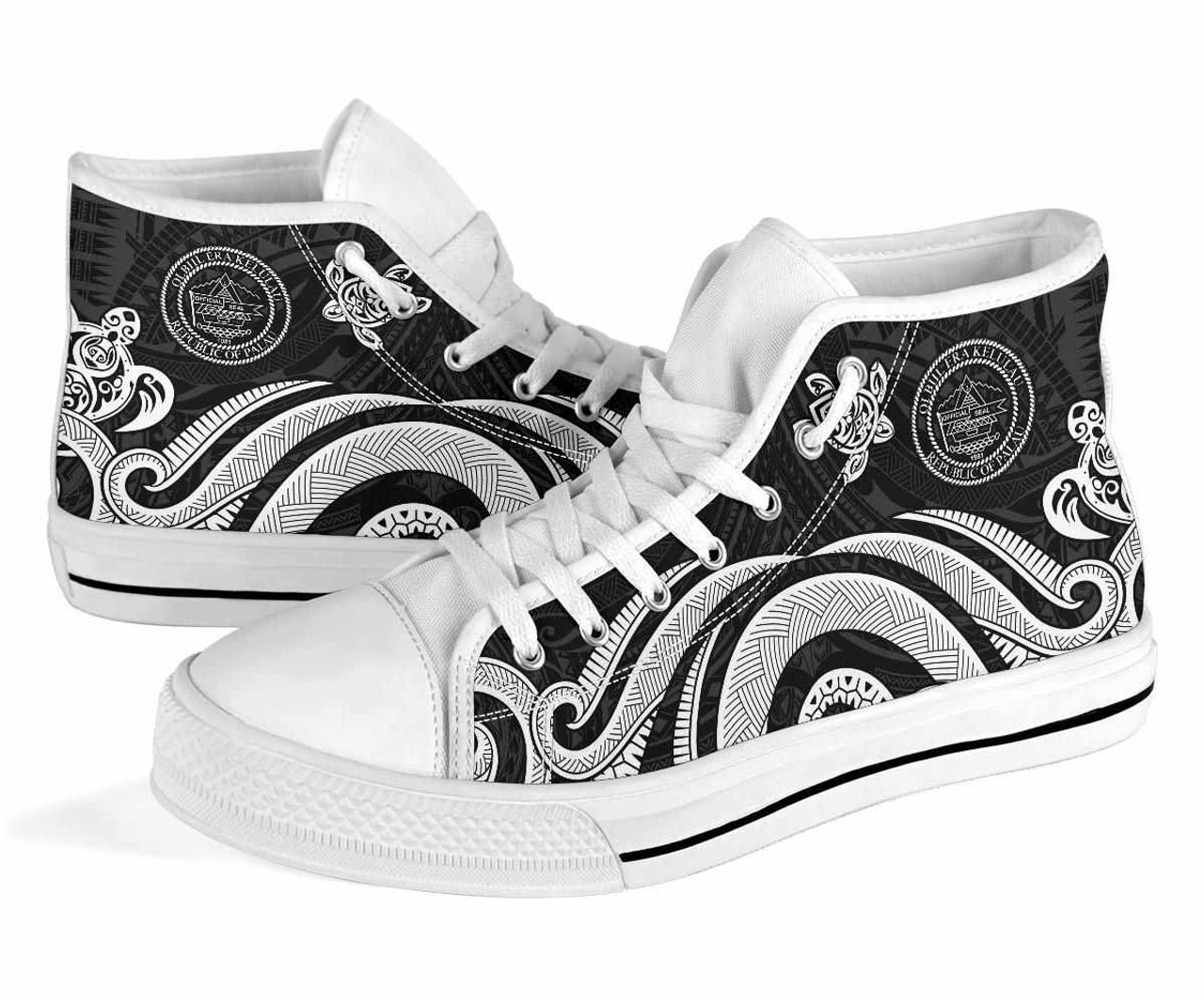 Palau High Top Canvas Shoes - White Tentacle Turtle 8