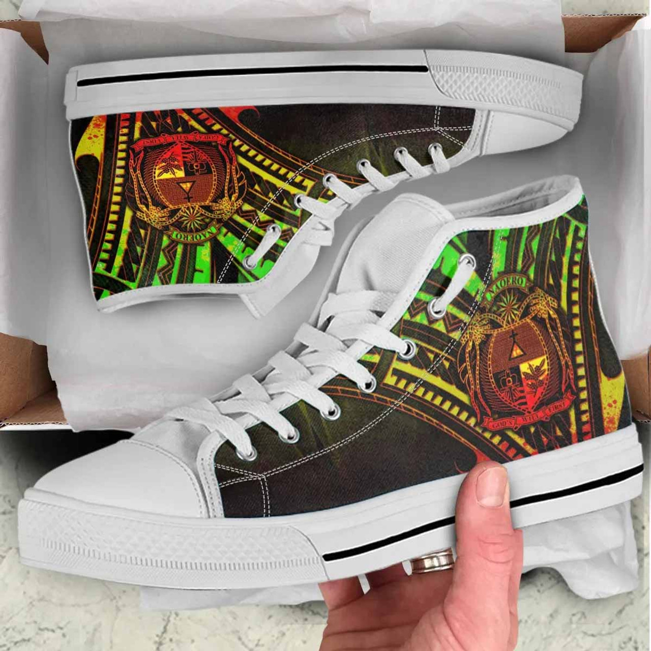 Nauru High Top Shoes - Cross Style Reggae Color 7