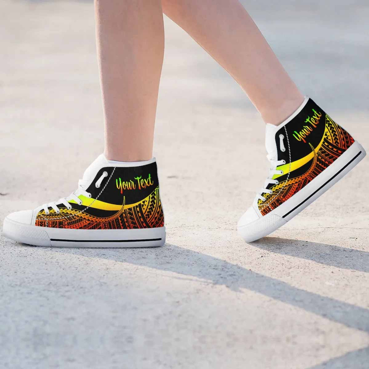 Tokelau Custom Personalised High Top Shoes Reggae - Polynesian Tentacle Tribal Pattern 7