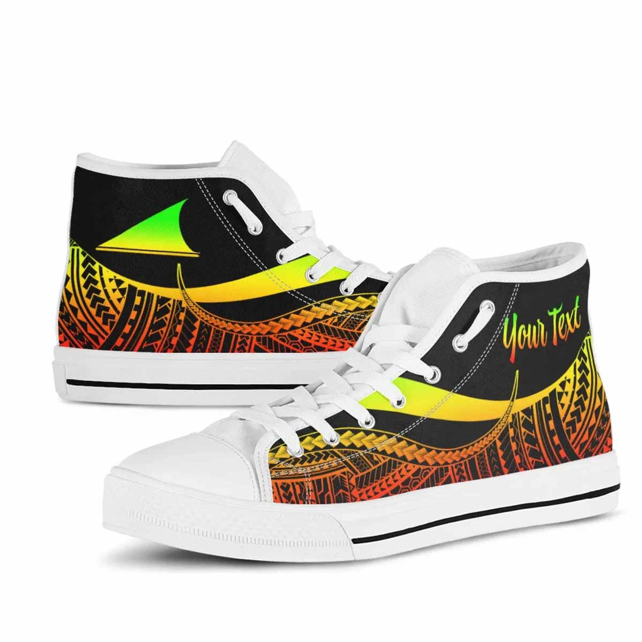 Tokelau Custom Personalised High Top Shoes Reggae - Polynesian Tentacle Tribal Pattern 8