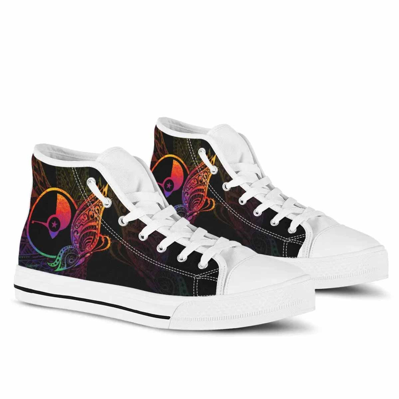 Yap State High Top Shoes - Butterfly Polynesian Style 8