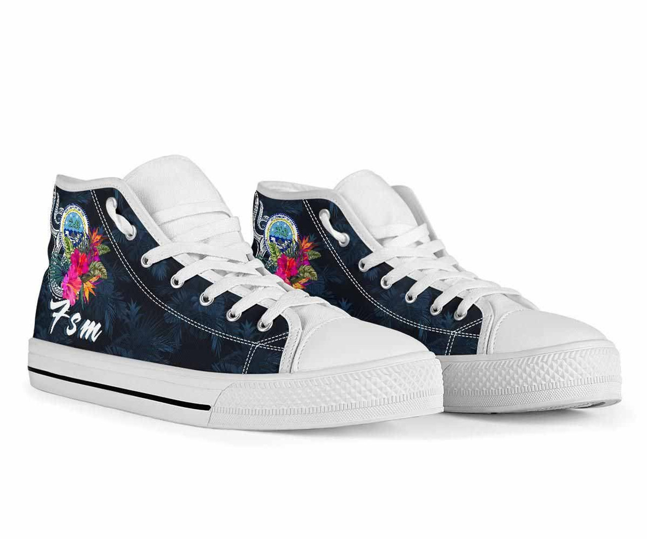 Federated States of Micronesia High Top Shoes - Tropical Flower 7