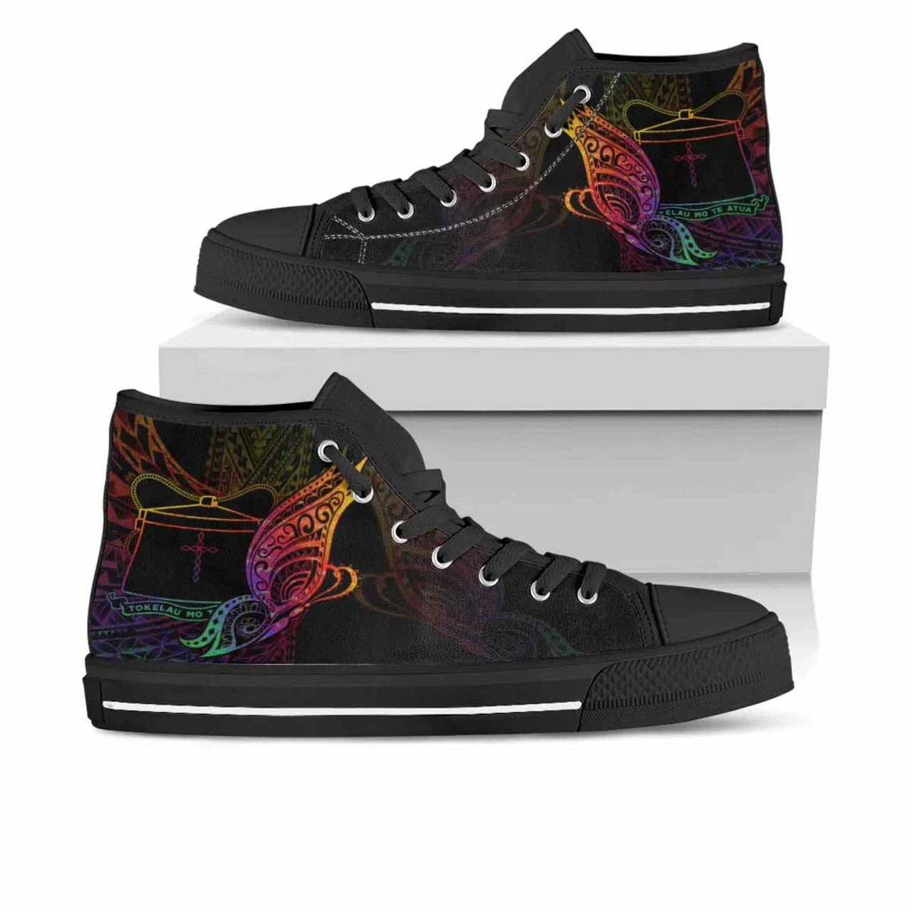 Tokelau High Top Shoes - Butterfly Polynesian Style 1
