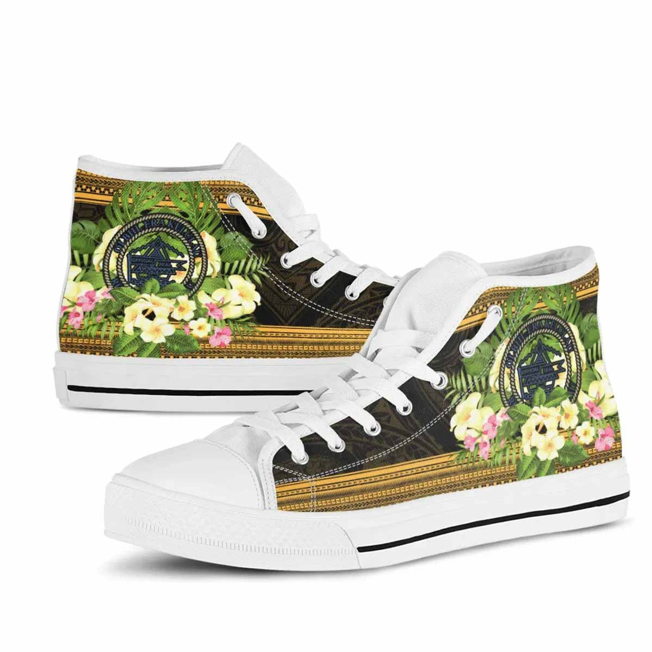 Palau High Top Shoes - Polynesian Gold Patterns Collection 10