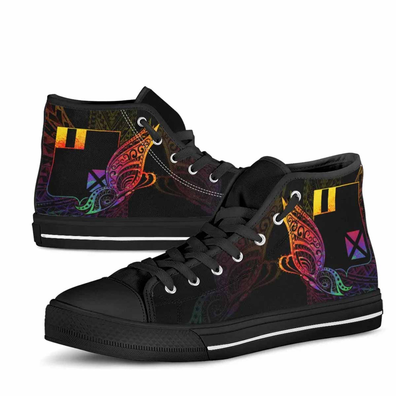 Wallis and Futuna High Top Shoes - Butterfly Polynesian Style 5