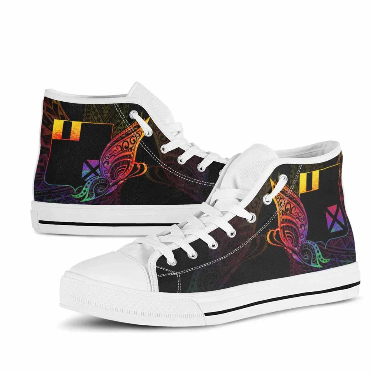 Wallis and Futuna High Top Shoes - Butterfly Polynesian Style 10