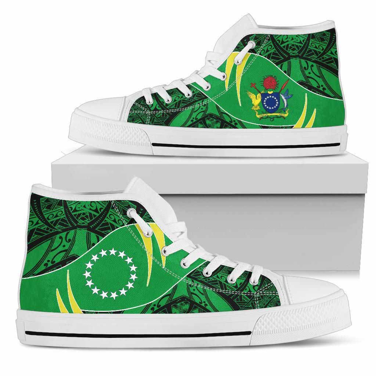 Cook Islands High Top Shoes - Symmetrical Lines 1