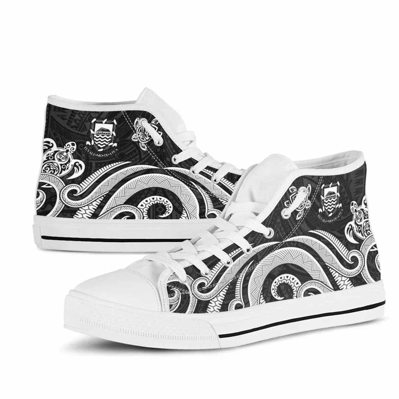 Tuvalu High Top Shoes - White Tentacle Turtle 9