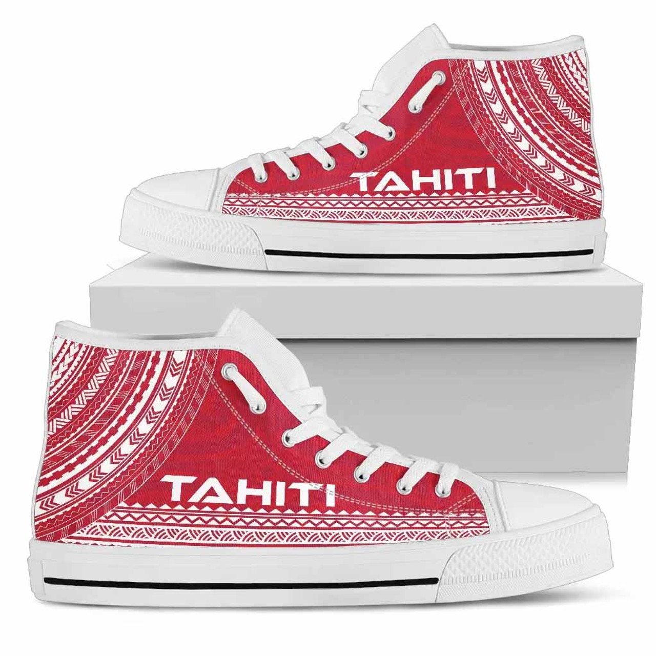 Tahiti High Top Shoes - Polynesian Flag Chief Version 3