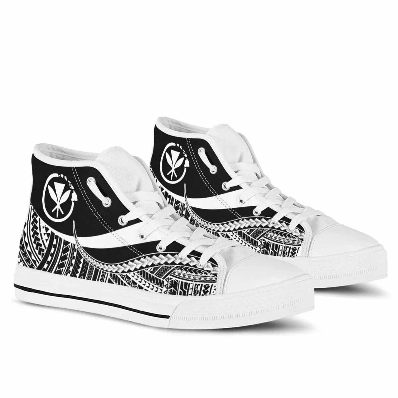 Hawaii Custom Personalised High Top Shoes White - Polynesian Tentacle Tribal Pattern 6