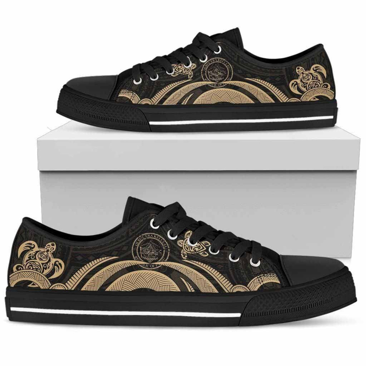 Palau Low Top Canvas Shoes - Gold Tentacle Turtle 1