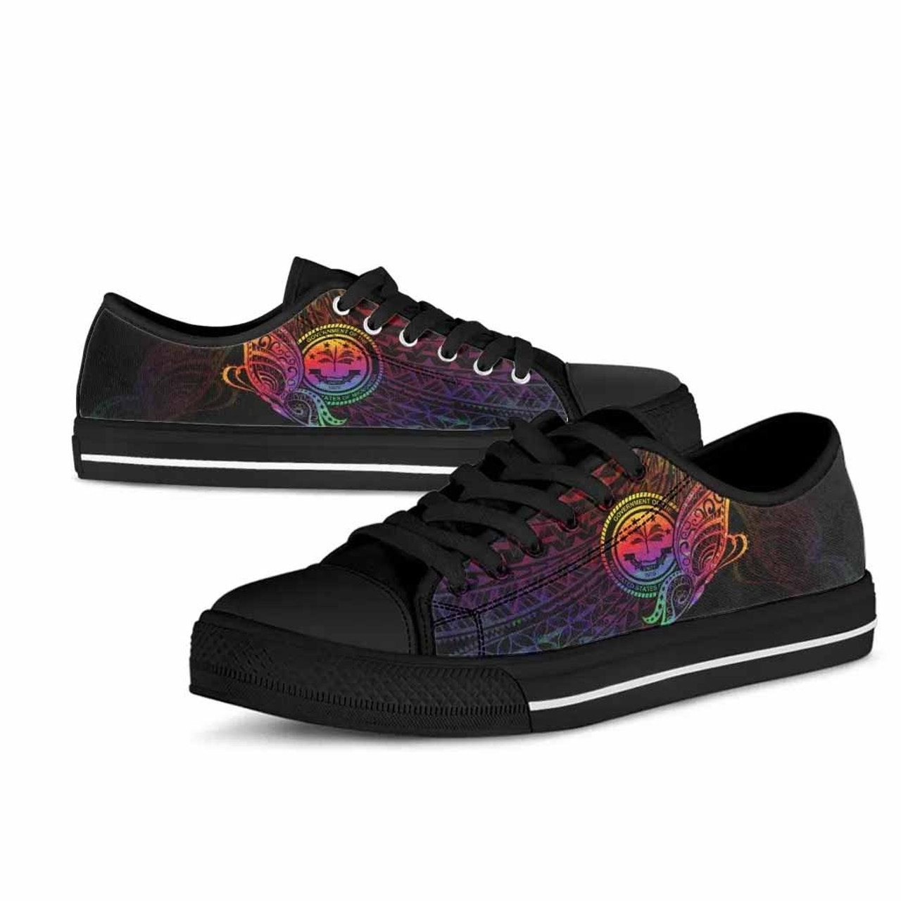 Federated States of Micronesia Low Top Shoes - Butterfly Polynesian Style 3