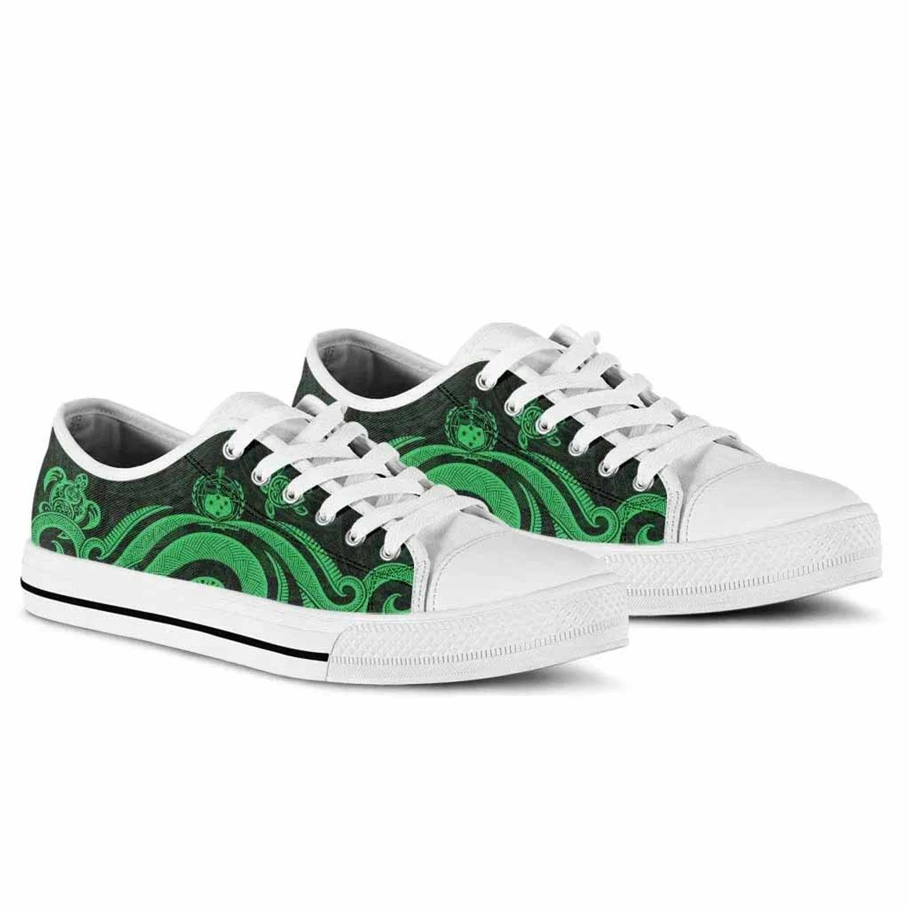 Samoa Low Top Canvas Shoes - Green Tentacle Turtle 7