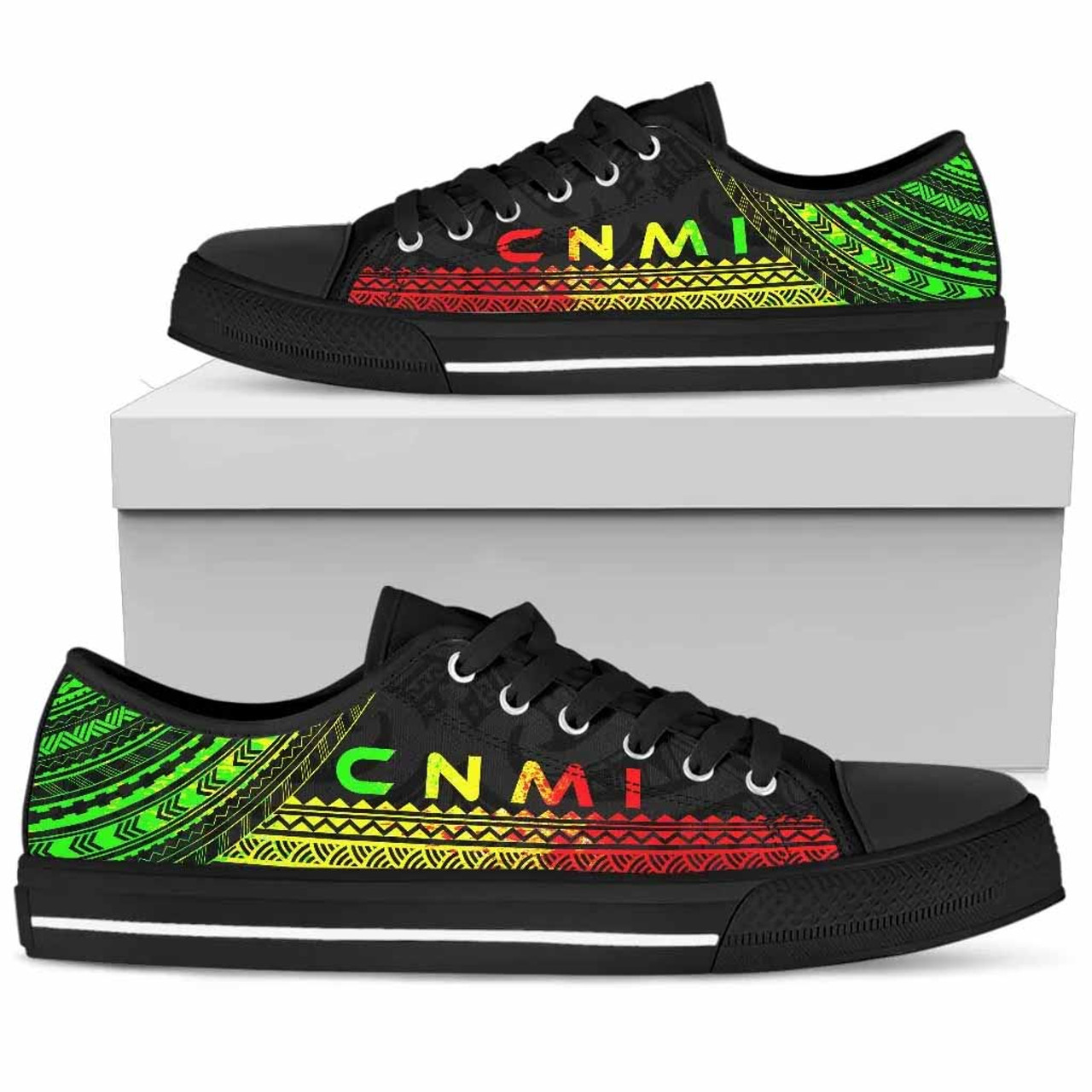 Northern Mariana Islands Low Top Shoes - Polynesian Reggae Chief Version 2