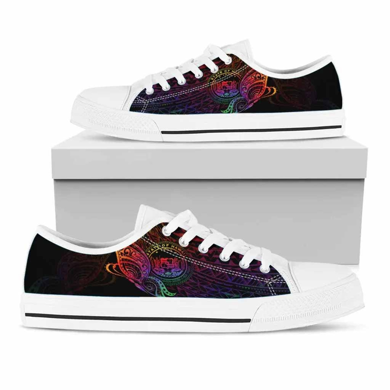 Hawaii Low Top Shoes - Butterfly Polynesian Style 5