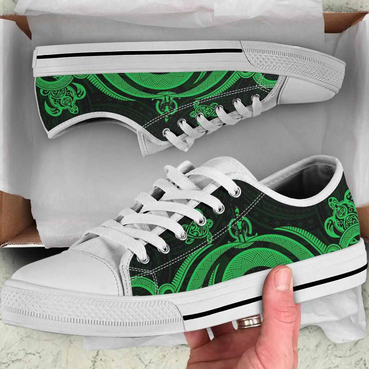 Vanuatu Low Top Canvas Shoes - Green Tentacle Turtle 10