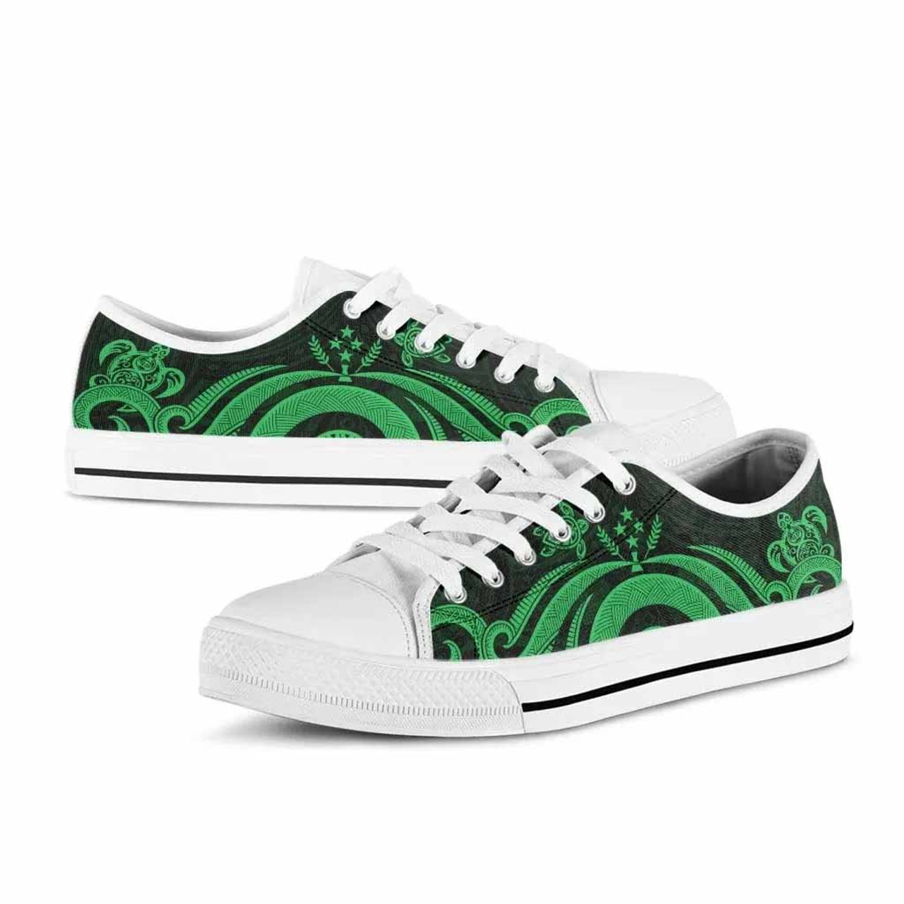 Kosrae Low Top Canvas Shoes - Green Tentacle Turtle 7