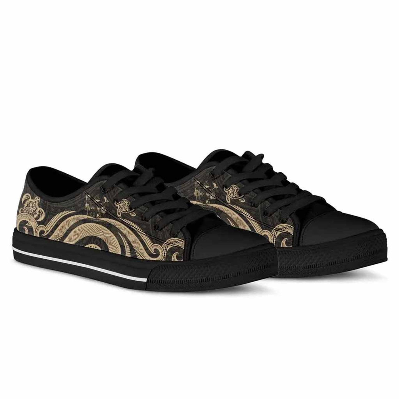 Fiji Low Top Canvas Shoes - Gold Tentacle Turtle Crest 2