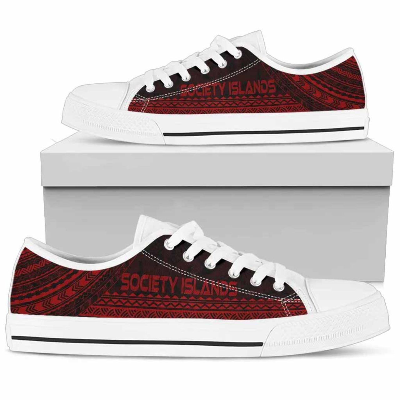 Society Islands Low Top Shoes - Polynesian Red Chief Version 1