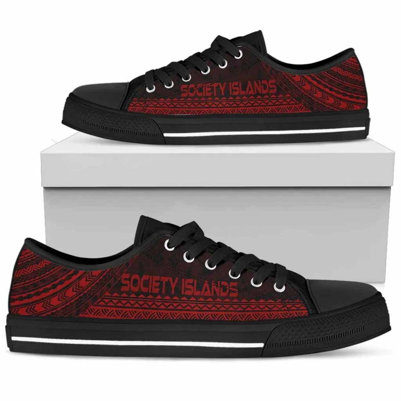 Society Islands Low Top Shoes - Polynesian Red Chief Version 2