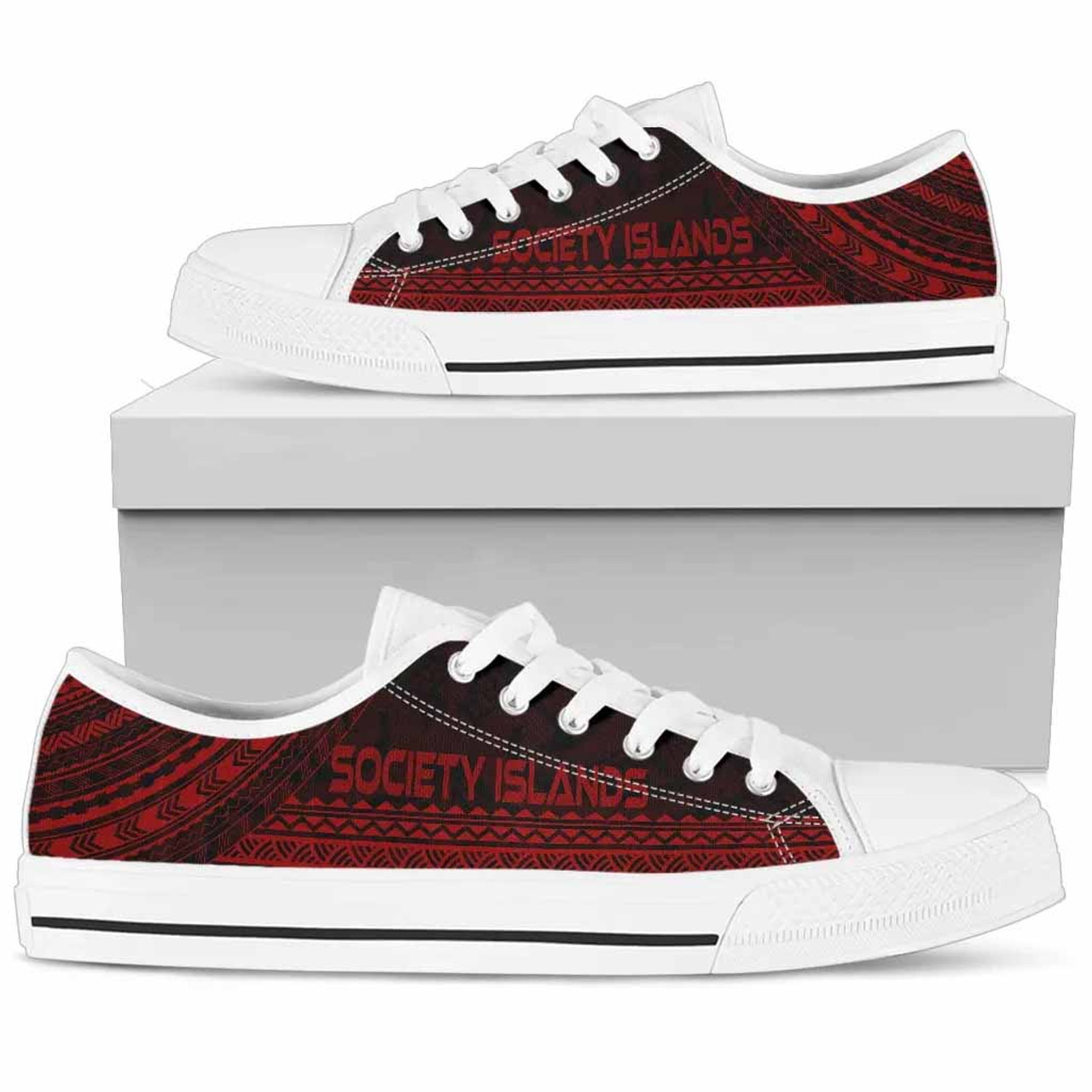 Society Islands Low Top Shoes - Polynesian Red Chief Version 3