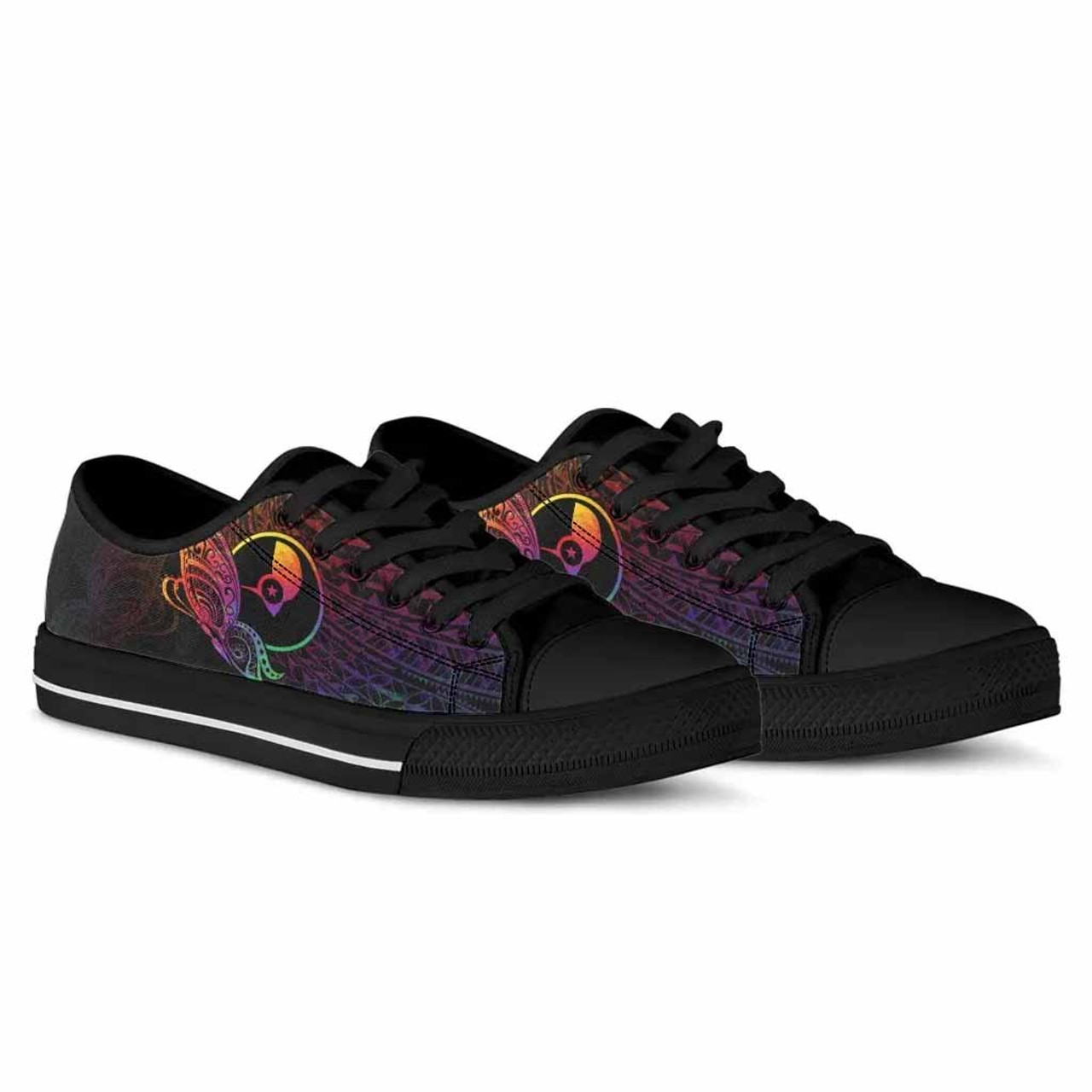 Yap State Low Top Shoes - Butterfly Polynesian Style 2