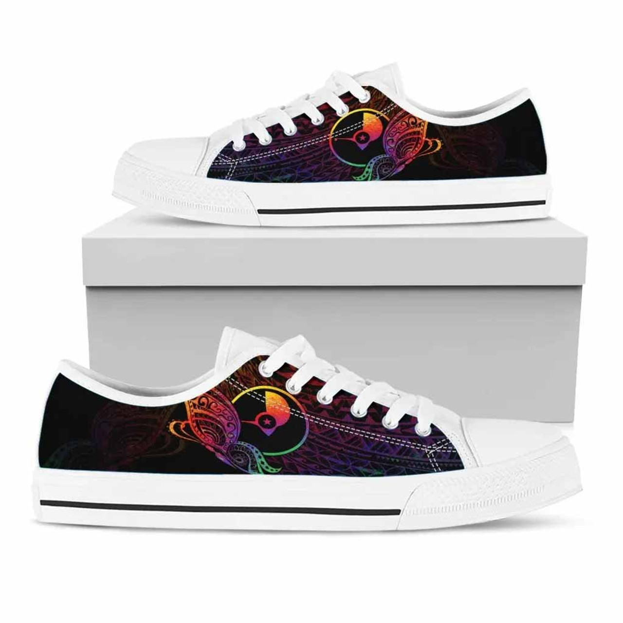 Yap State Low Top Shoes - Butterfly Polynesian Style 5