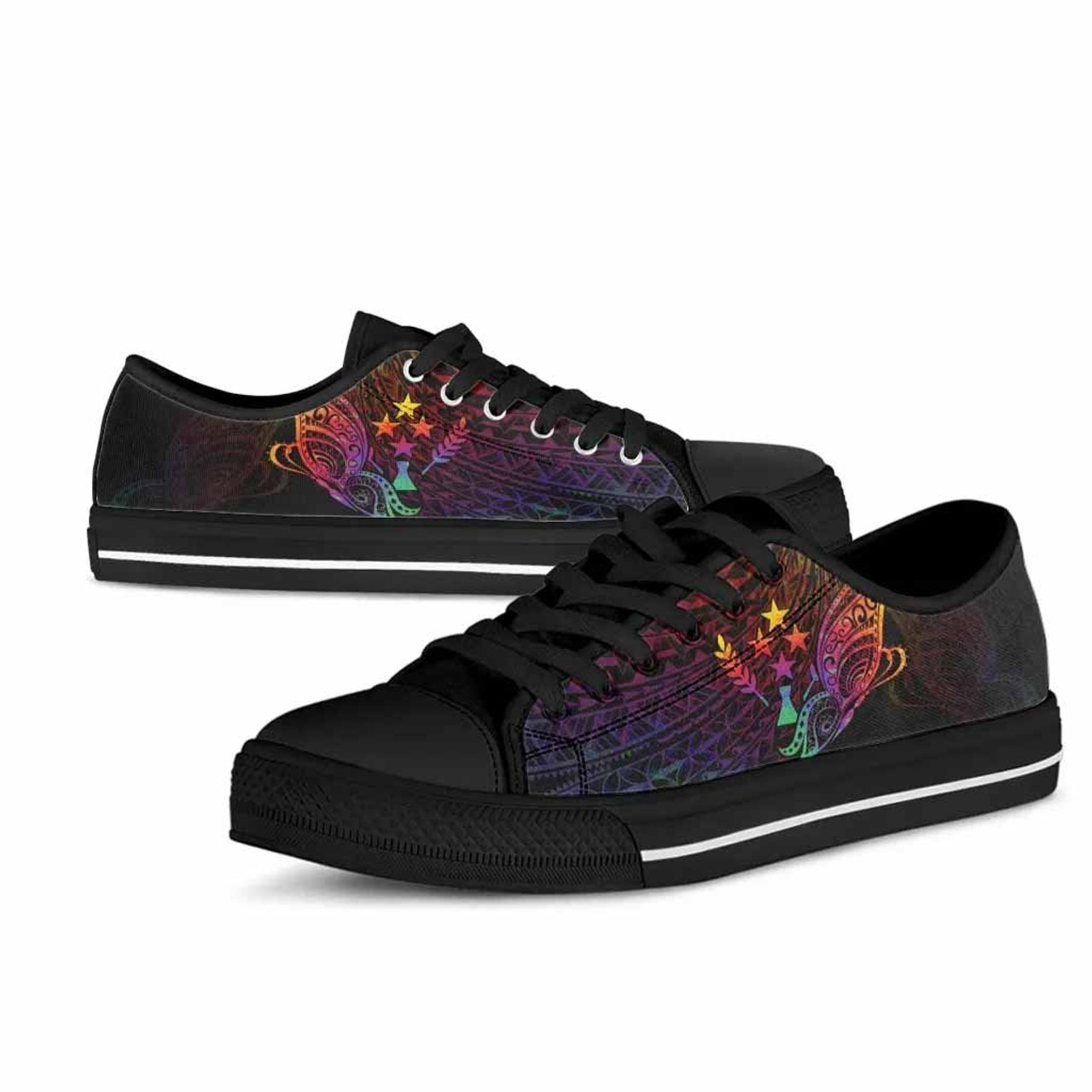 Kosrae State Low Top Shoes - Butterfly Polynesian Style 3
