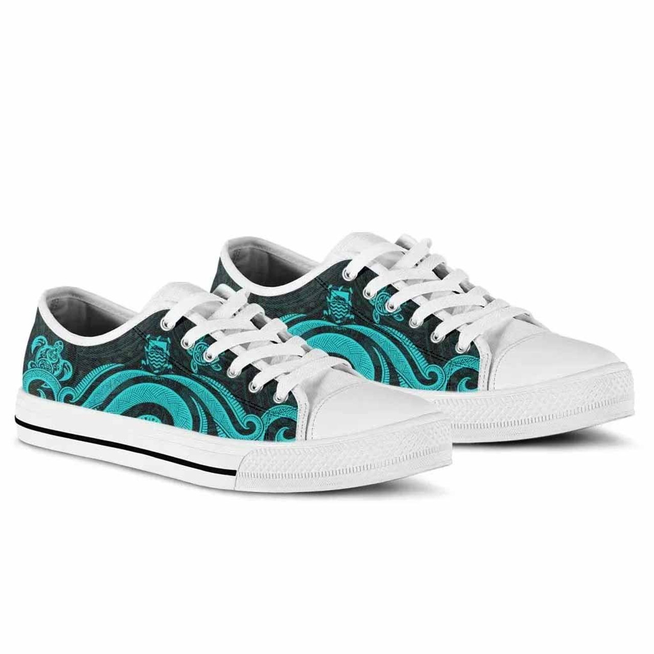 Tuvalu Low Top Canvas Shoes - Turquoise Tentacle Turtle 6