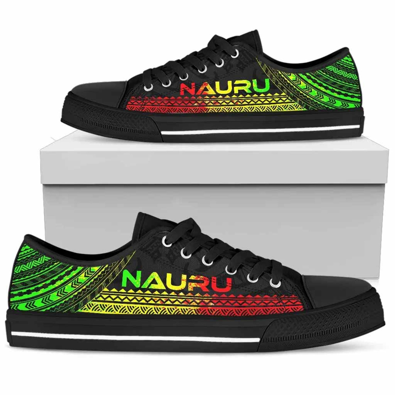 Nauru Low Top Shoes - Polynesian Reggae Chief Version 2