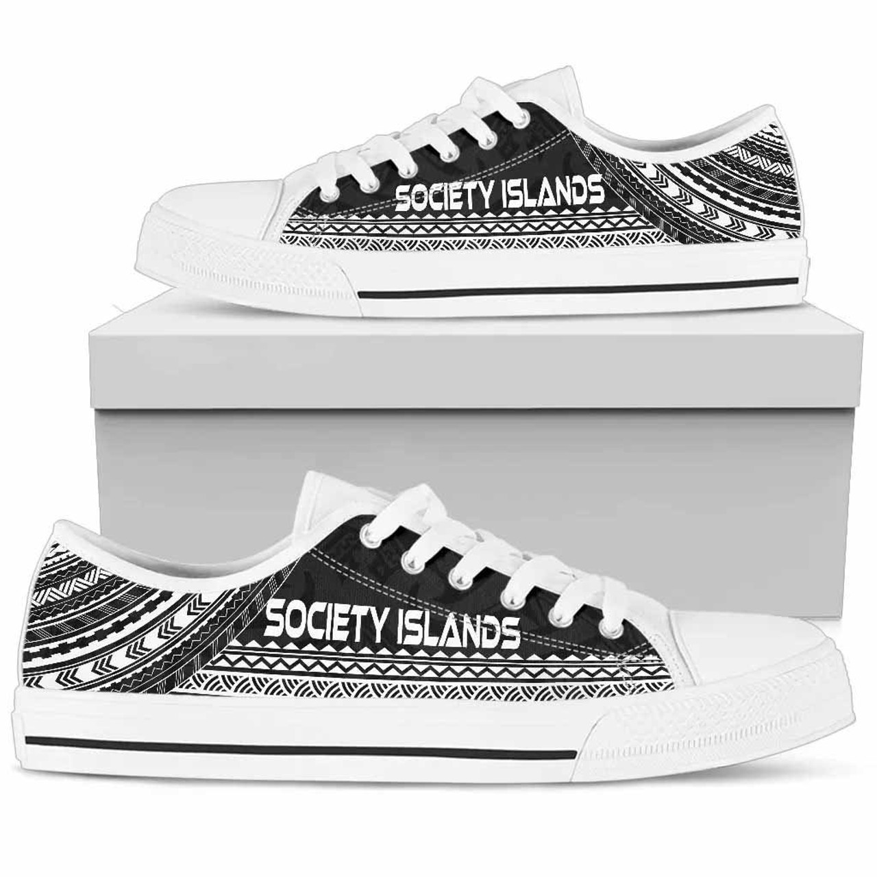 Society Islands Low Top Shoes - Polynesian Black Chief Version 3