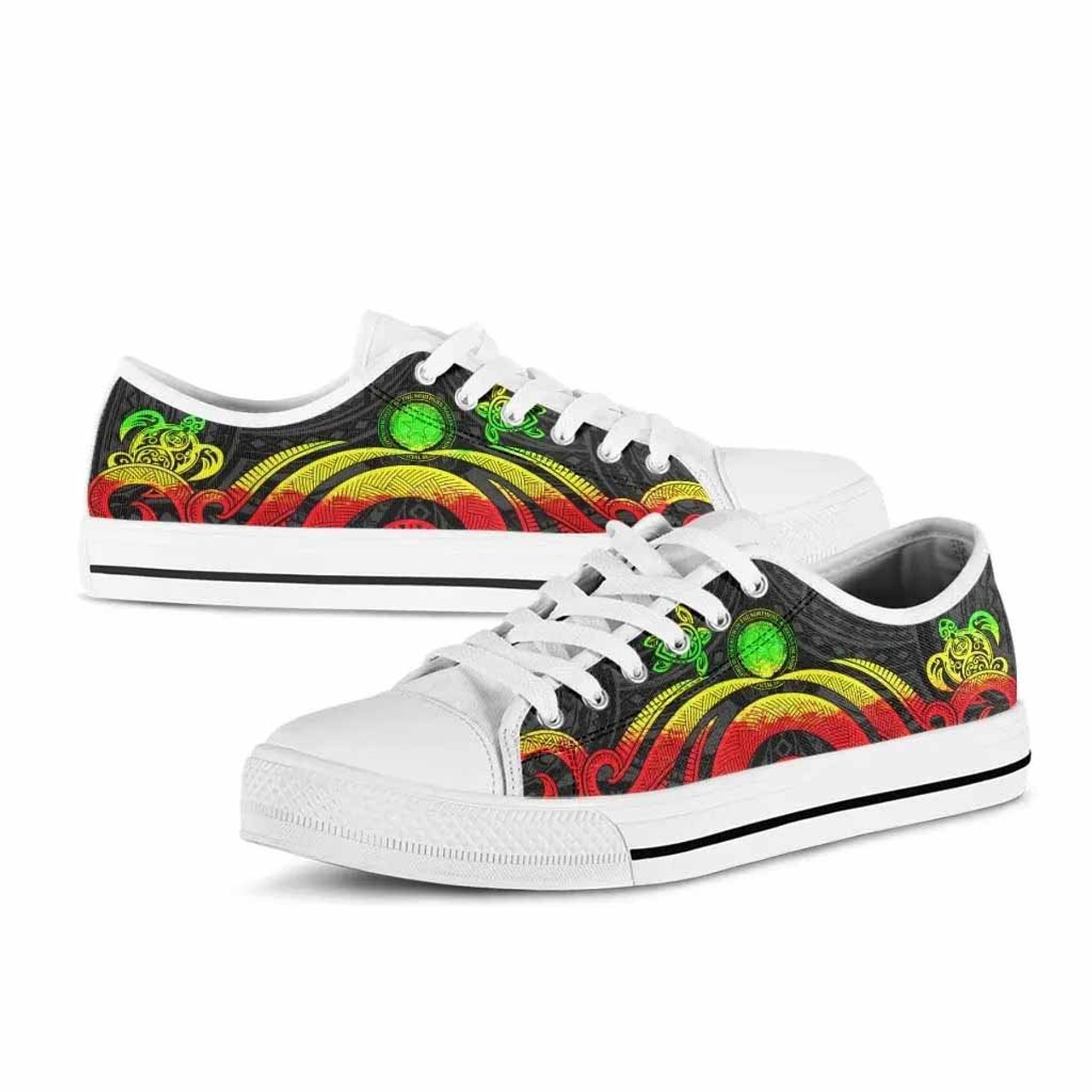 Northern Mariana Islands Low Top Shoes - Reggae Tentacle Turtle 6