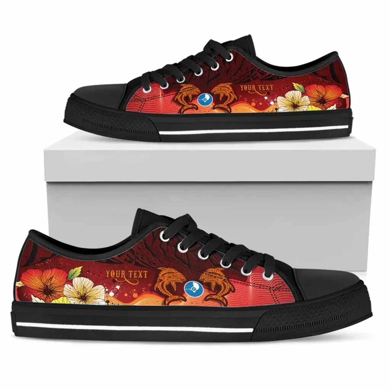 Yap Custom Personalised Low Top Shoes - Tribal Tuna Fish 1