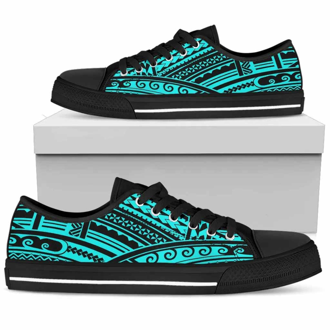 Polynesian Tribal Low Top Shoes 1