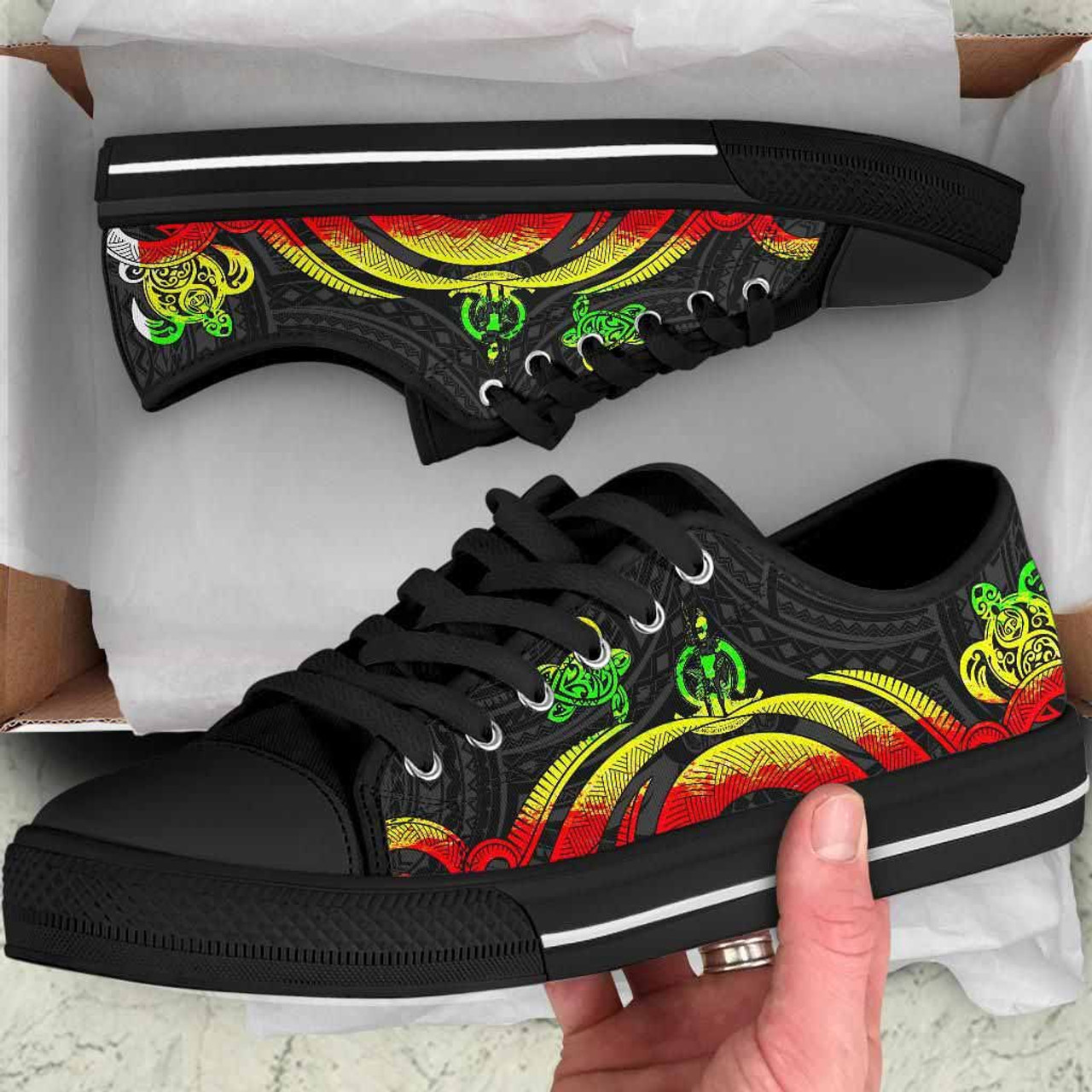 Vanuatu Low Top Canvas Shoes - Reggae Tentacle Turtle 5