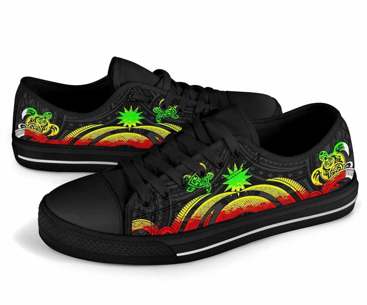 Nauru Low Top Canvas Shoes - Reggae Tentacle Turtle 3