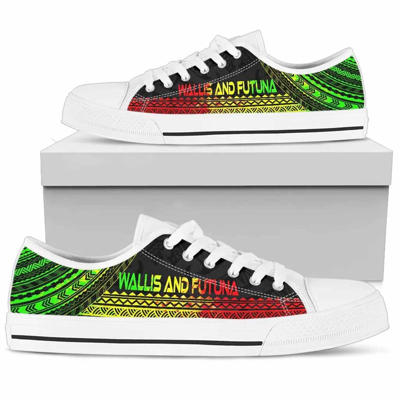 Wallis And Futuna Low Top Shoes - Polynesian Reggae Chief Version 3