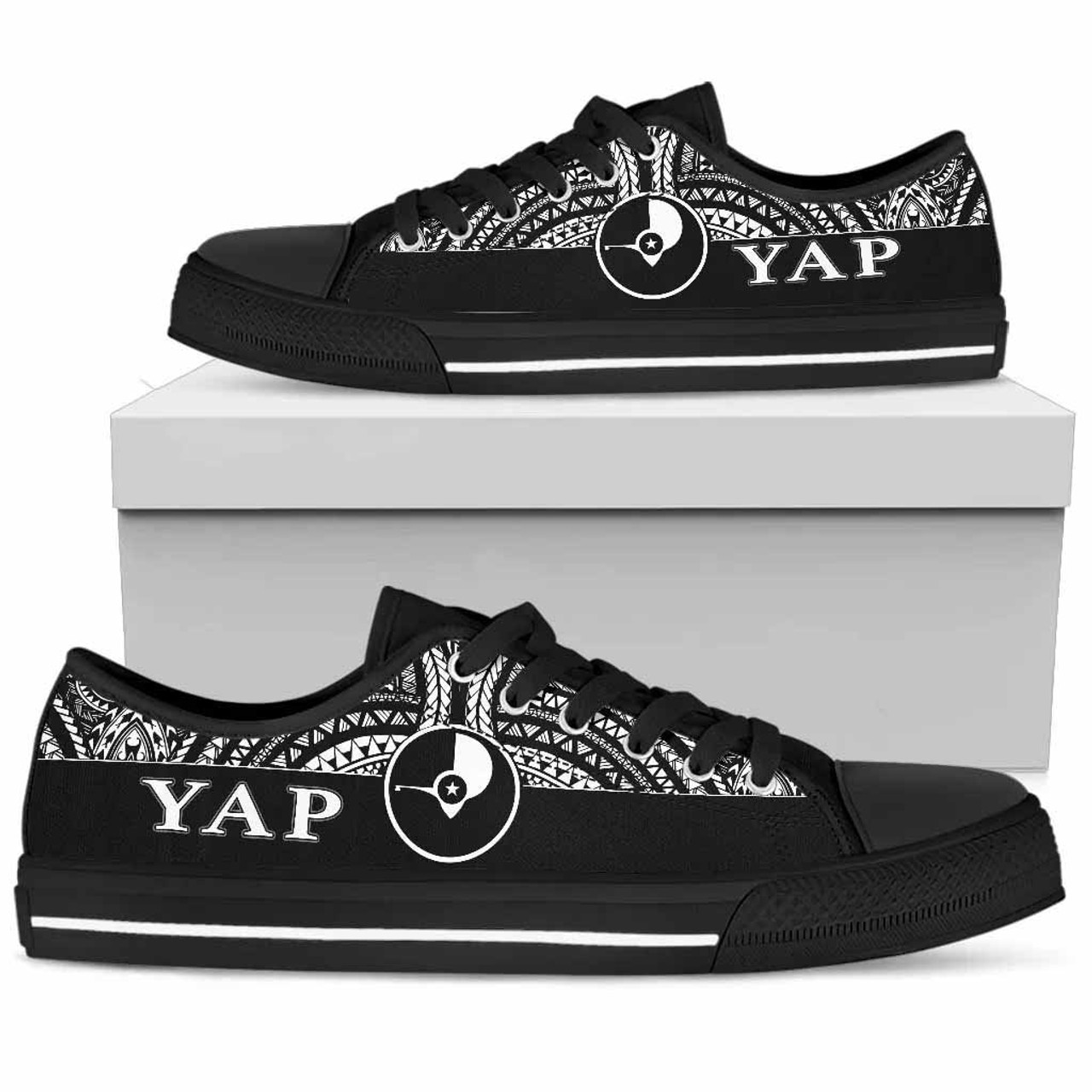 Yap Low Top Shoes - Micronesian Black Style 1