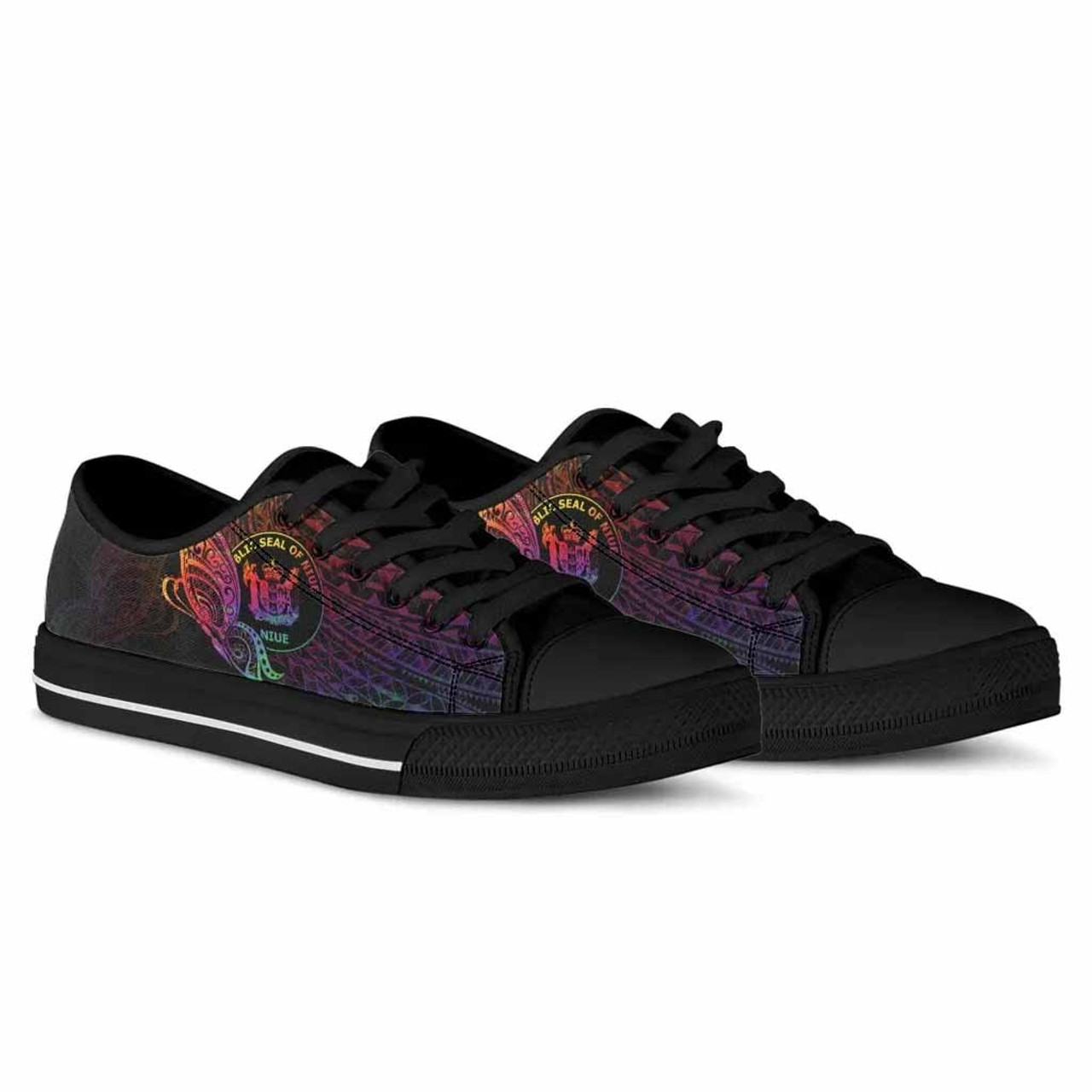 Niue Low Top Shoes - Butterfly Polynesian Style 2