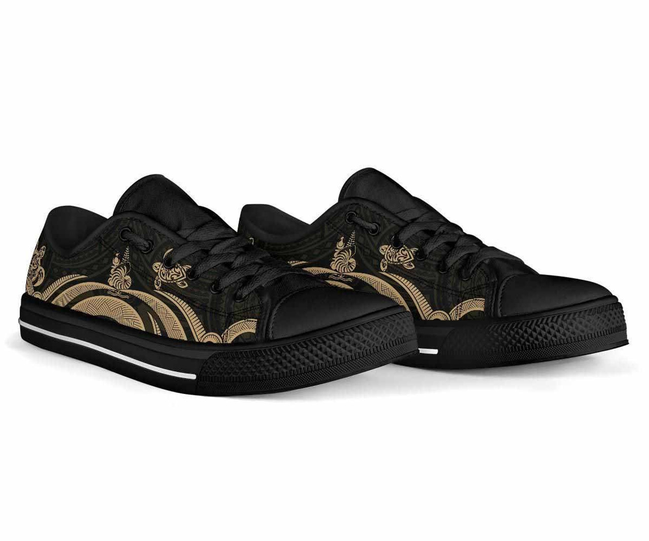 New Caledonia Low Top Canvas Shoes - Gold Tentacle Turtle 2