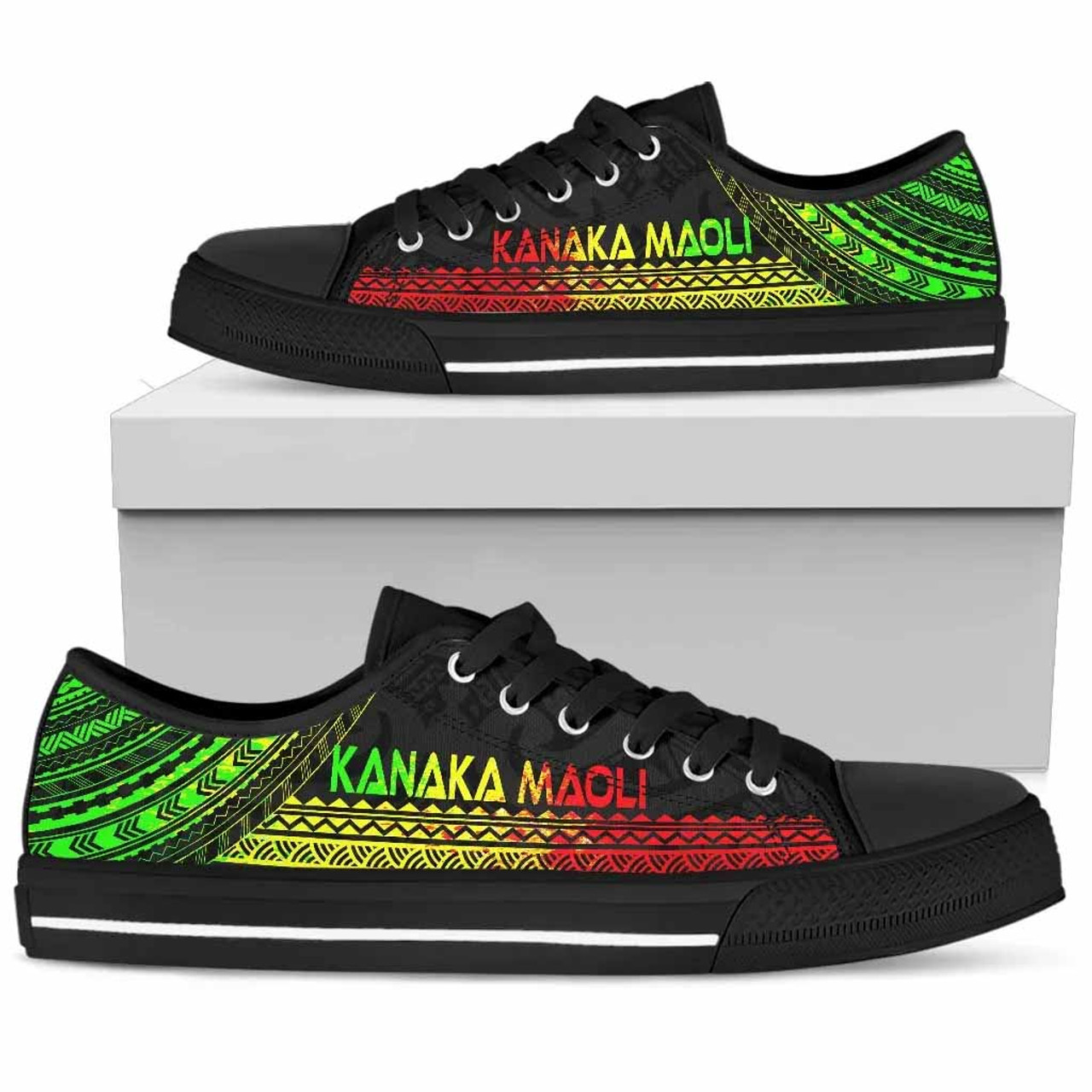 Kanaka Maoli Low Top Shoes - Polynesian Reggae Chief Version 4