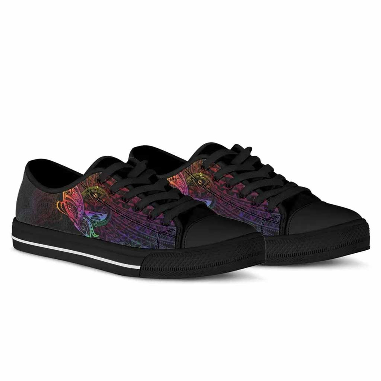 Marshall Islands Low Top Shoes - Butterfly Polynesian Style 2