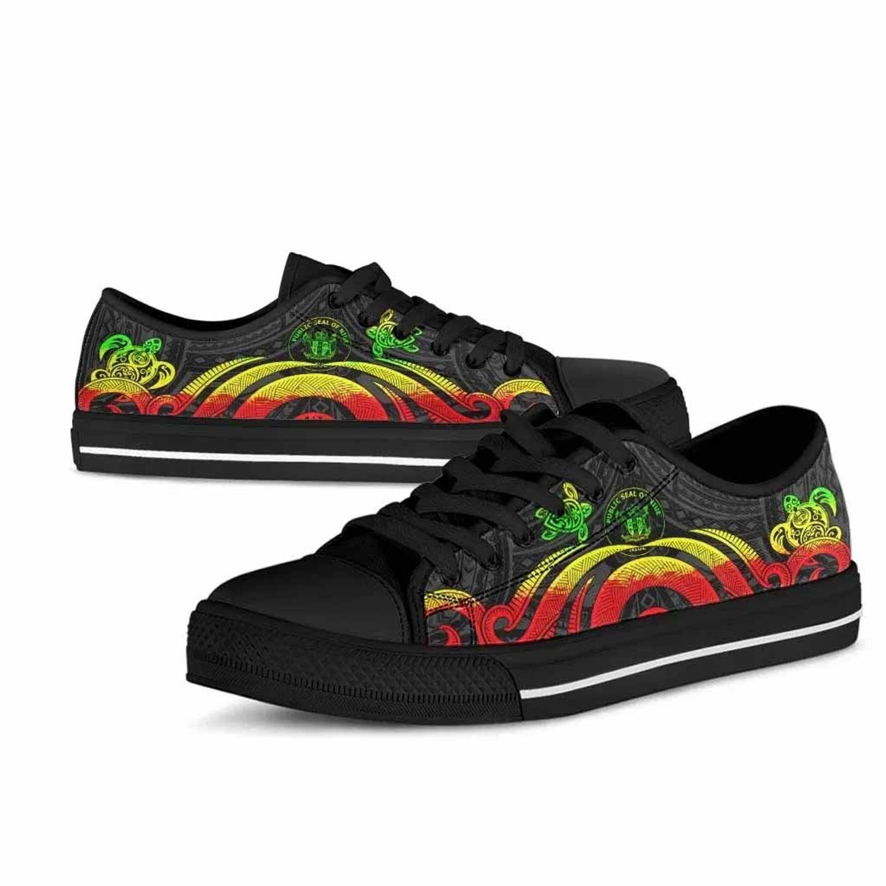 Niue Low Top Canvas Shoes - Reggae Tentacle Turtle 4