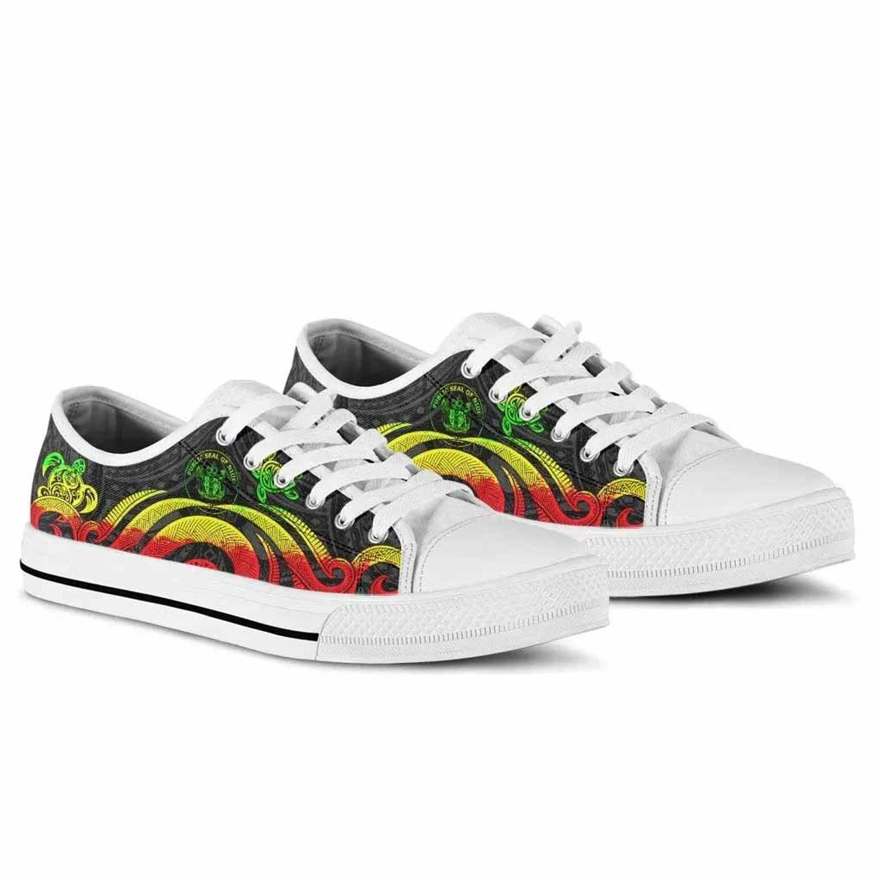 Niue Low Top Canvas Shoes - Reggae Tentacle Turtle 5