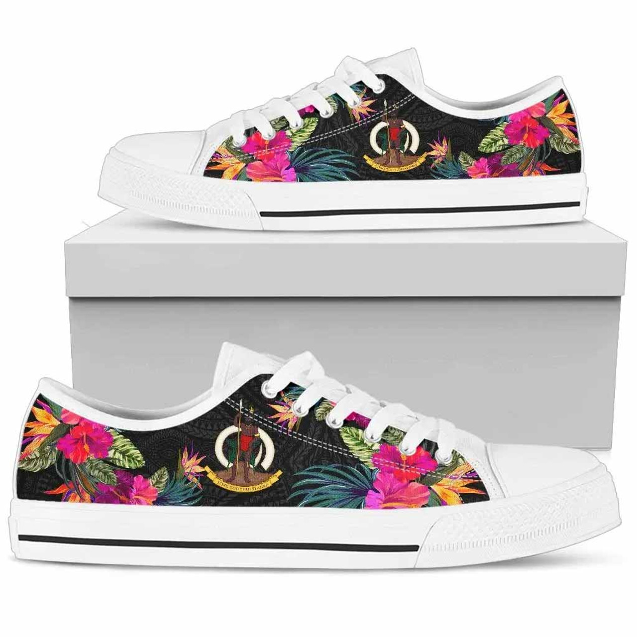 Vanuatu Low Top Shoes - Hibiscus Polynesian Pattern 6